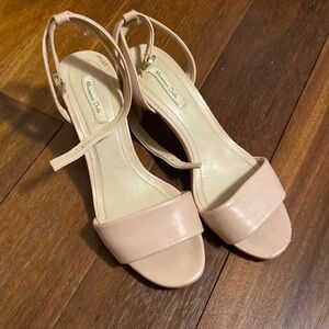 Massimo Dutti Blush Low Heeled Sandals